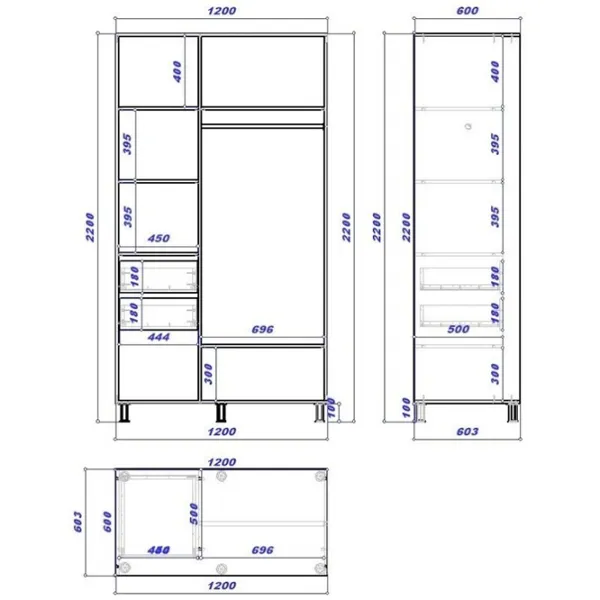 Шкаф cupe Mobildor-Lux ARON 1200 K 8681 120 x 60см x 220 / ЛДСП / Бриллиантовый белый photo 3 Шкаф cupe Mobildor-Lux ARON 1200 K 8681 120 x 60см x 220 / ЛДСП / Бриллиантовый белый photo 3