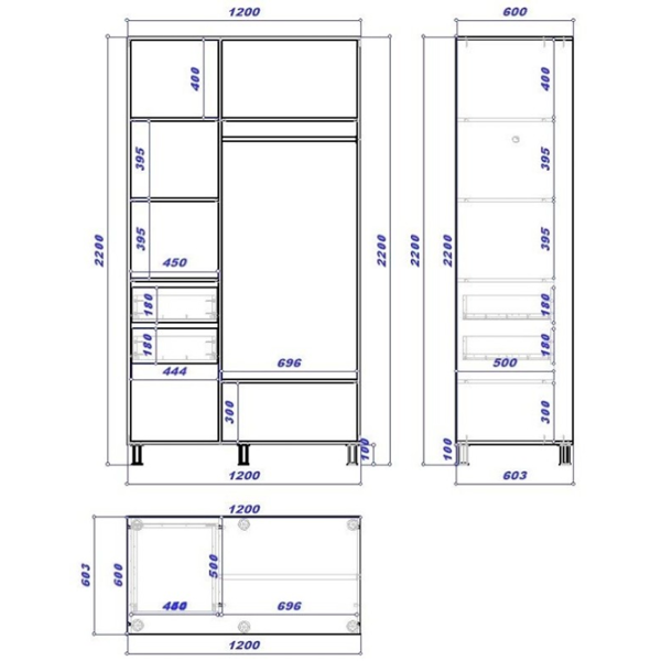 Шкаф cupe Mobildor-Lux ARON 1200 K 8681 120 x 60см x 220 / ЛДСП / Бриллиантовый белый photo 3 Шкаф cupe Mobildor-Lux ARON 1200 K 8681 120 x 60см x 220 / ЛДСП / Бриллиантовый белый photo 3