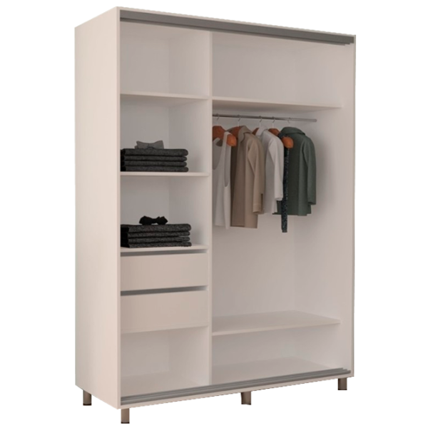 Dulap cupe Mobildor-Lux ARON 1400 K 8681 140 x 60 x 220 / PAL / Alb briliant photo 2