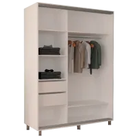 Dulap cupe Mobildor-Lux ARON 1400 K 8681 140 x 60 x 220 / PAL / Alb briliant photo 2
