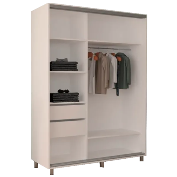 Dulap cupe Mobildor-Lux ARON 1600 K 8681 160 x 60 x 220 / PAL / Alb briliant photo 2 Dulap cupe Mobildor-Lux ARON 1600 K 8681 160 x 60 x 220 / PAL / Alb briliant photo 2