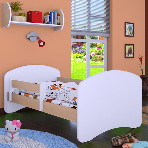 Pat pentru copii Happy Babies Happy 70 x 140 cm/ Placa/ White photo 4