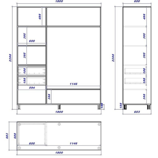Dulap cupe Mobildor-Lux ARON 1800 K 8681 180 x 60 x 220 / PAL / Alb briliant photo 3 Dulap cupe Mobildor-Lux ARON 1800 K 8681 180 x 60 x 220 / PAL / Alb briliant photo 3