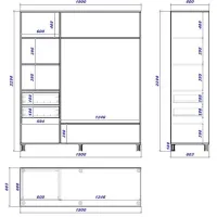 Dulap cupe Mobildor-Lux ARON 1900 K 8681 190 x 60 x 220 / PAL / Alb briliant photo 3