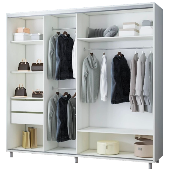 Dulap cupe Mobildor-Lux ARON 2300 K 8681 230 x 60 x 220 / PAL / Alb briliant photo 2 Dulap cupe Mobildor-Lux ARON 2300 K 8681 230 x 60 x 220 / PAL / Alb briliant photo 2
