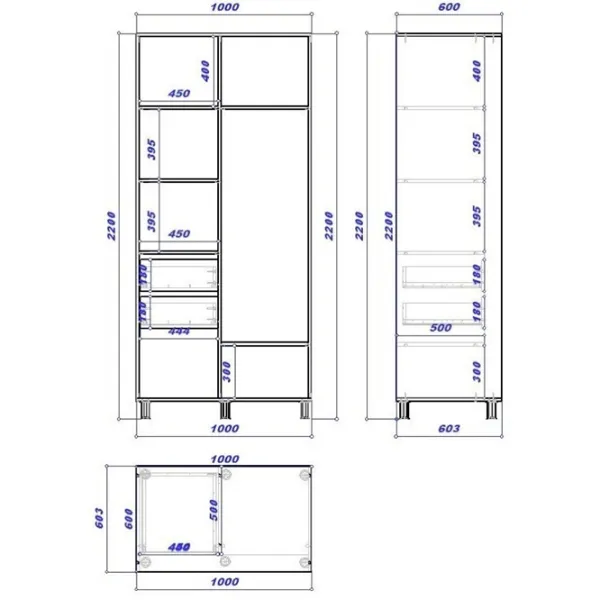 Dulap cupe Mobildor-Lux ARON 1000 K 3025 100 x 60 x 220 / PAL / Stejar Sonoma photo 3