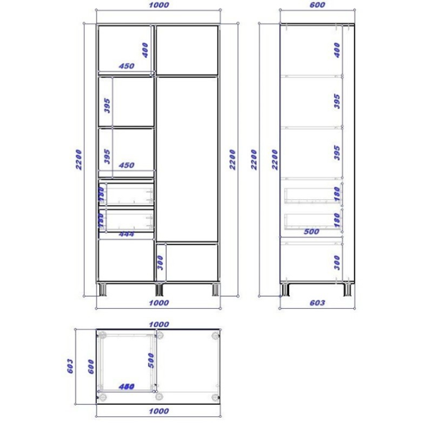 Dulap cupe Mobildor-Lux ARON 1000 K 3025 100 x 60 x 220 / PAL / Stejar Sonoma photo 3