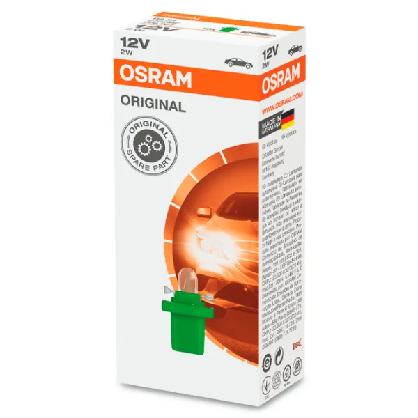 Lampă auto Osram 2722MF Incandescentă/ BAX/ B8.5d/ 2 W/ 10.2lm photo 2 Lampă auto Osram 2722MF Incandescentă/ BAX/ B8.5d/ 2 W/ 10.2lm photo 2