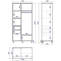 Dulap cupe Mobildor-Lux ARON 1100 K 3025 110 x 60 x 220 / PAL / Stejar Sonoma photo 3
