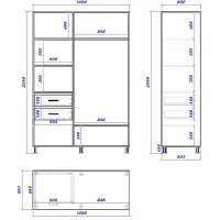 Dulap cupe Mobildor-Lux ARON 1500 K 3025 150 x 60 x 220 / PAL / Stejar Sonoma photo 3