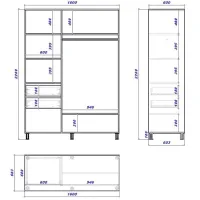 Dulap cupe Mobildor-Lux ARON 1600 K 3025 160 x 60 x 220 / PAL / Stejar Sonoma photo 4