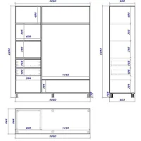 Dulap cupe Mobildor-Lux ARON 1800 K 3025 180 x 60 x 220 / PAL / Stejar Sonoma photo 3