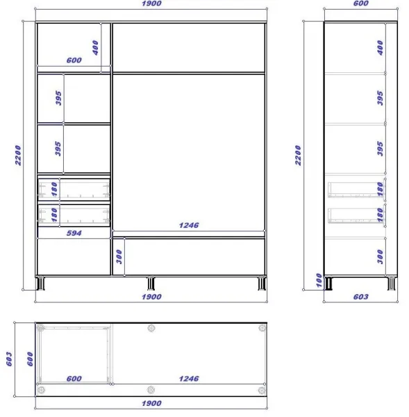 Dulap cupe Mobildor-Lux ARON 1900 K 3025 190 x 60 x 220 / PAL / Stejar Sonoma photo 3 Dulap cupe Mobildor-Lux ARON 1900 K 3025 190 x 60 x 220 / PAL / Stejar Sonoma photo 3