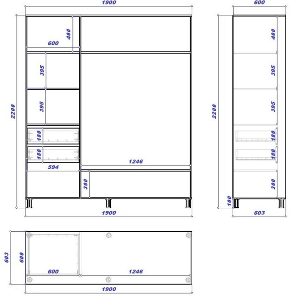 Dulap cupe Mobildor-Lux ARON 1900 K 3025 190 x 60 x 220 / PAL / Stejar Sonoma photo 3 Dulap cupe Mobildor-Lux ARON 1900 K 3025 190 x 60 x 220 / PAL / Stejar Sonoma photo 3