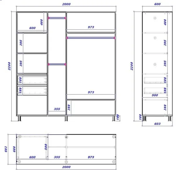 Dulap cupe Mobildor-Lux ARON 2000 K 3025 200 x 60 x 220 / PAL / Stejar Sonoma photo 3 Dulap cupe Mobildor-Lux ARON 2000 K 3025 200 x 60 x 220 / PAL / Stejar Sonoma photo 3