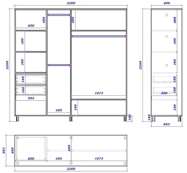 Dulap cupe Mobildor-Lux ARON 2200 K 3025 220 x 60 x 220 / PAL / Stejar Sonoma photo 3 Dulap cupe Mobildor-Lux ARON 2200 K 3025 220 x 60 x 220 / PAL / Stejar Sonoma photo 3