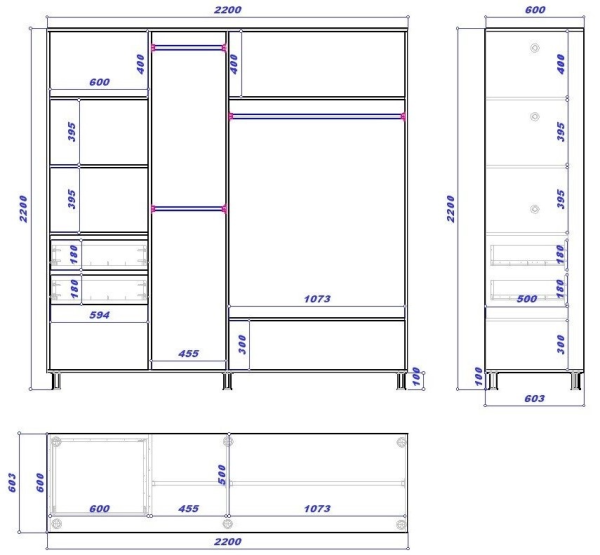 Dulap cupe Mobildor-Lux ARON 2200 K 3025 220 x 60 x 220 / PAL / Stejar Sonoma photo 3 Dulap cupe Mobildor-Lux ARON 2200 K 3025 220 x 60 x 220 / PAL / Stejar Sonoma photo 3
