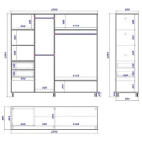 Dulap cupe Mobildor-Lux ARON 2300 K 3025 230 x 60 x 220 / PAL / Stejar Sonoma photo 3