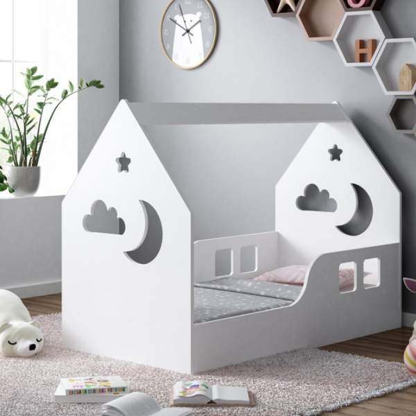 Детская кровать Happy Babies House Cloud 70 x 140 см / ЛДСП / Белый photo 4