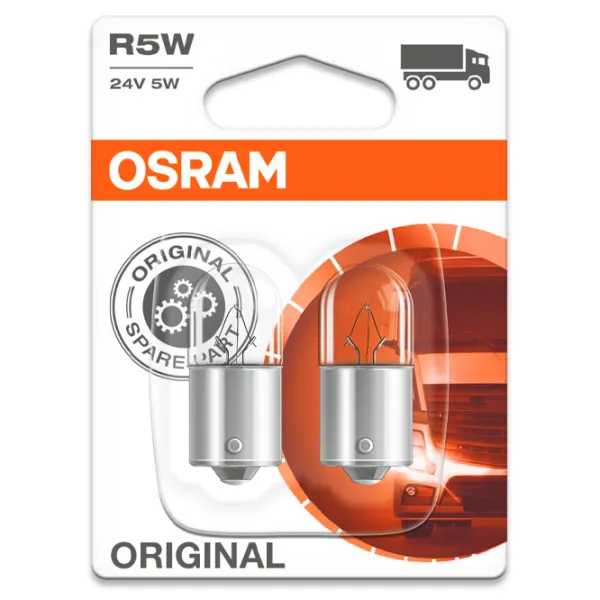 Автомобильная лампа Osram 5627-02B Накал/ R5W/ BA15s/ 5 Вт/ 50 лм photo 2 Автомобильная лампа Osram 5627-02B Накал/ R5W/ BA15s/ 5 Вт/ 50 лм photo 2