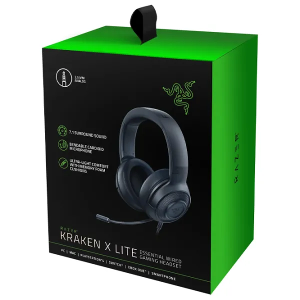 Căști Razer Kraken X Lite Black Cu fir/ Gaming photo 6
