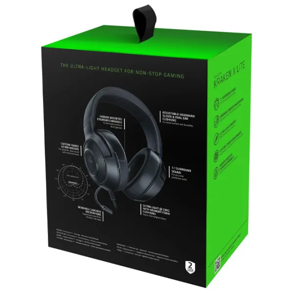 Căști Razer Kraken X Lite Black Cu fir/ Gaming photo 7