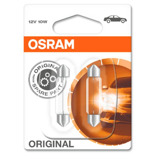 Автомобильная лампа Osram 6411-02B Накал/ T10, C10W, C5W, W10W/ SV8.5-8/ 10 Вт/ 100лм photo 2 Автомобильная лампа Osram 6411-02B Накал/ T10, C10W, C5W, W10W/ SV8.5-8/ 10 Вт/ 100лм photo 2