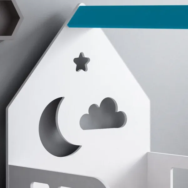 Детская кровать Happy Babies House Cloud 70 x 140 см / ЛДСП / Белый photo 4