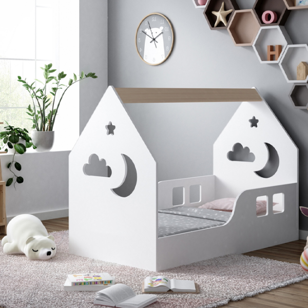 Детская кровать Happy Babies House Cloud 70 x 140 см / ЛДСП / Белый photo 4