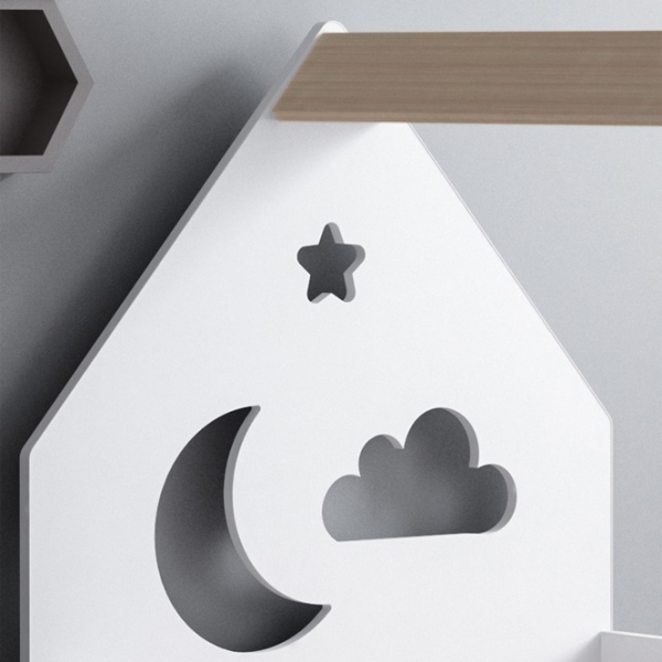 Детская кровать Happy Babies House Cloud 70 x 140 см / ЛДСП / Белый photo 5