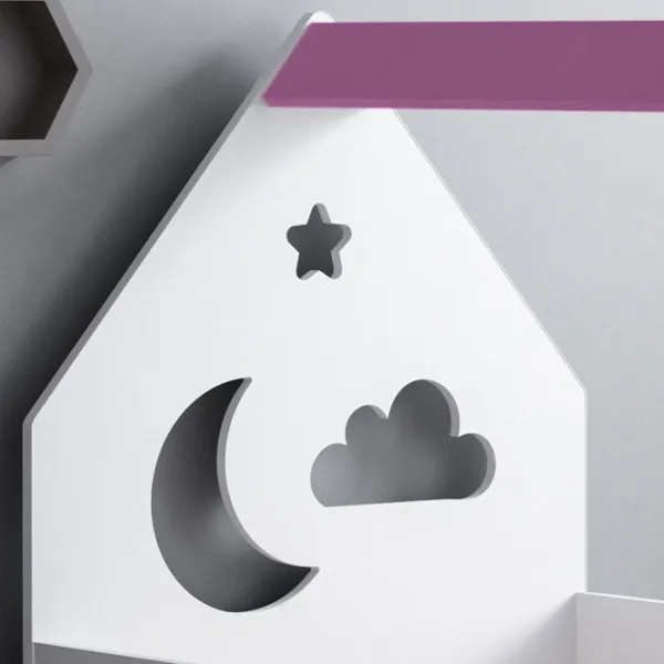 Детская кровать Happy Babies House Cloud 70 x 140 см / ЛДСП / Белый photo 4