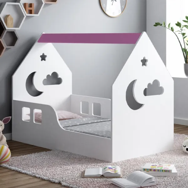 Детская кровать Happy Babies House Cloud 70 x 140 см / ЛДСП / Белый photo 5