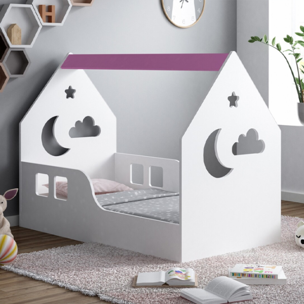 Детская кровать Happy Babies House Cloud 70 x 140 см / ЛДСП / Белый photo 5