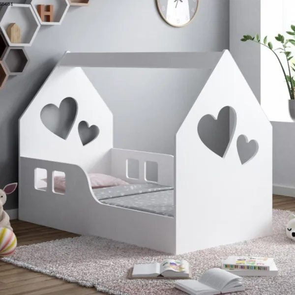 Детская кровать Happy Babies House Heart 70 x 140 см / ЛДСП / Белый photo 4