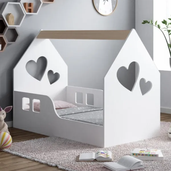Детская кровать Happy Babies House Heart 70 x 140 см / ЛДСП / Белый photo 4