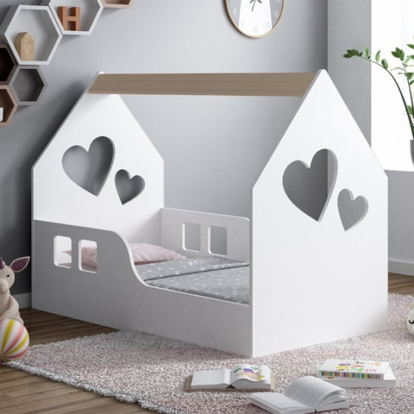 Детская кровать Happy Babies House Heart 70 x 140 см / ЛДСП / Белый photo 4