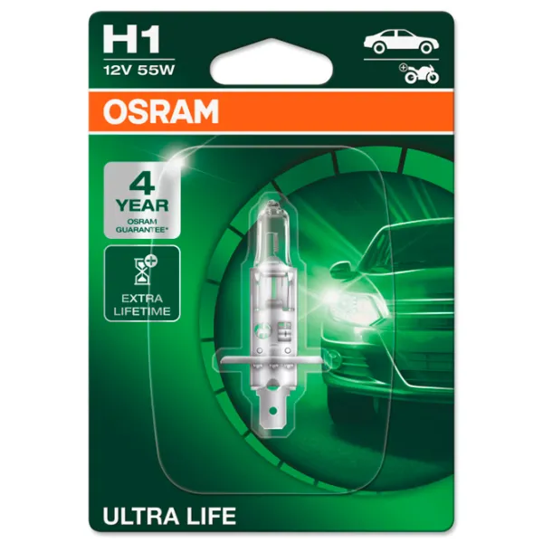 Автомобильная лампа Osram 64150ULT Галоген/ H1/ P14.5s/ 55 Вт/ 1550лм photo 3 Автомобильная лампа Osram 64150ULT Галоген/ H1/ P14.5s/ 55 Вт/ 1550лм photo 3