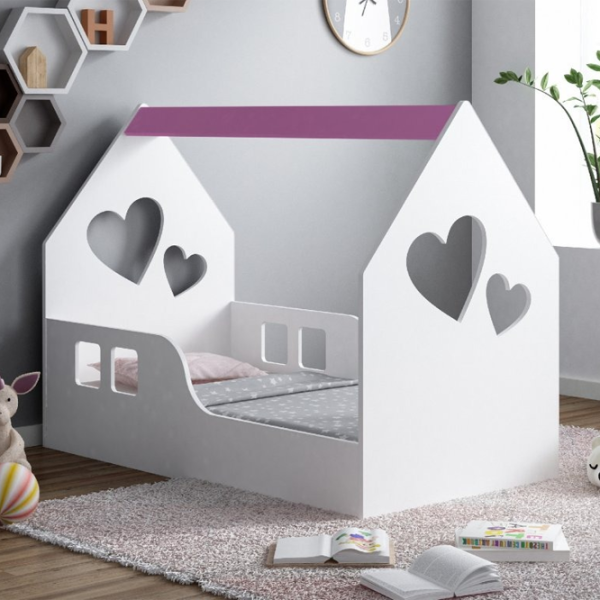 Детская кровать Happy Babies House Heart 70 x 140 см / ЛДСП / Белый photo 4