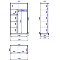 Dulap cupe Mobildor-Lux Fox 1200 2226 120 x 60 x 220 / PAL / Wenghe photo 3