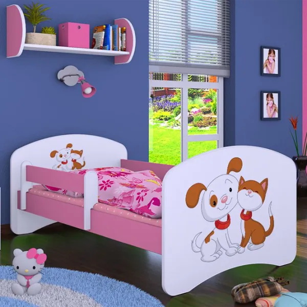 Детская кровать Happy Babies Happy Dog and Cat 80 x 160 см/ Щит/ Белый photo 4