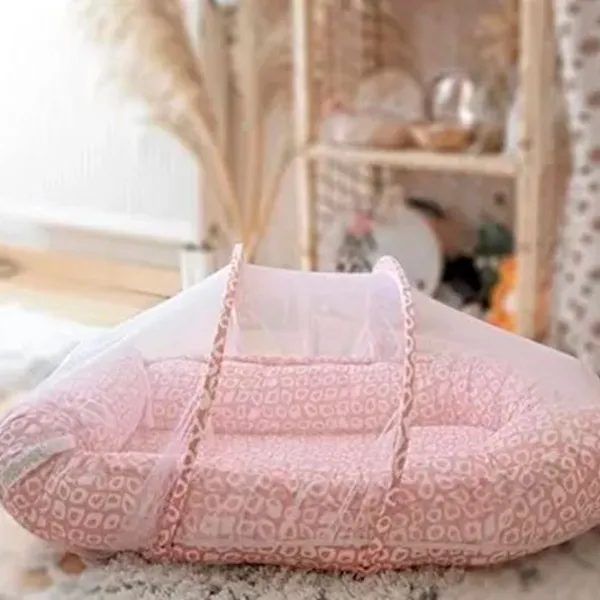 Babynest BabyJem Sleep Safe () Bumbac/ Pink photo 3 Babynest BabyJem Sleep Safe () Bumbac/ Pink photo 3