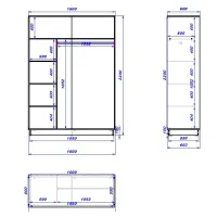 Dulap cupe Mobildor-Lux Fox 1600 2226 160 x 60 x 220 / PAL / Wenghe photo 3