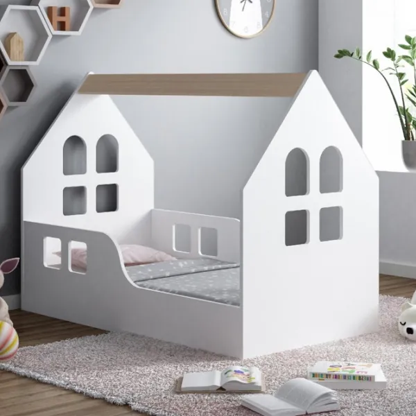 Детская кровать Happy Babies House Windows 70 x 140 см / ЛДСП / Белый photo 4