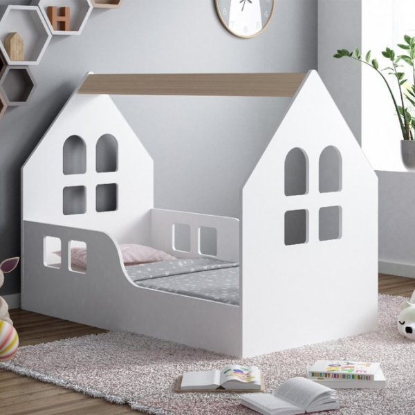 Детская кровать Happy Babies House Windows 70 x 140 см / ЛДСП / Белый photo 4