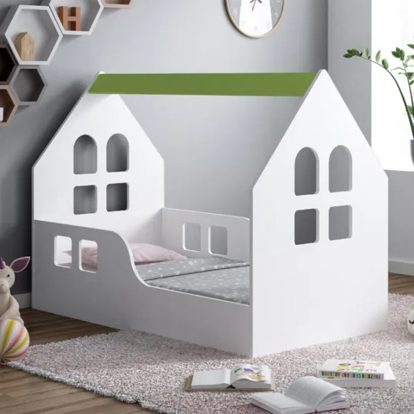 Детская кровать Happy Babies House Windows 70 x 140 см / ЛДСП / Белый photo 4