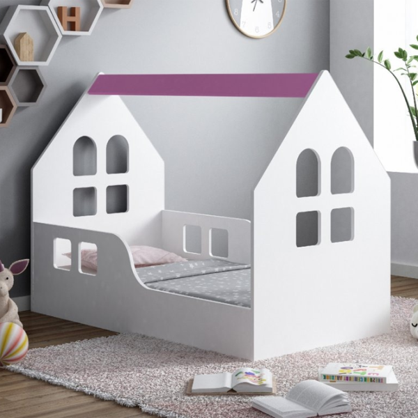 Pat pentru copii Happy Babies House Windows 70 x 140 cm / PAL / White photo 4