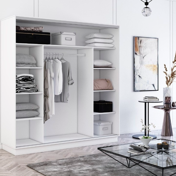 Dulap cupe Mobildor-Lux Fox 2100 110 210 x 60 x 220 / PAL / White photo 2 Dulap cupe Mobildor-Lux Fox 2100 110 210 x 60 x 220 / PAL / White photo 2