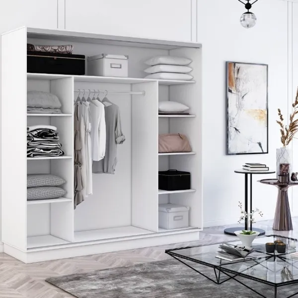 Шкаф cupe Mobildor-Lux Fox 2300 110 230 x 60см x 220 / ЛДСП / White photo 2