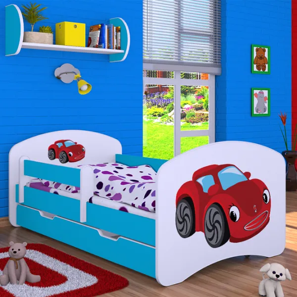 Pat pentru copii Happy Babies Happy Fairy Car 70 x 140 cm/ Placa/ White photo 4