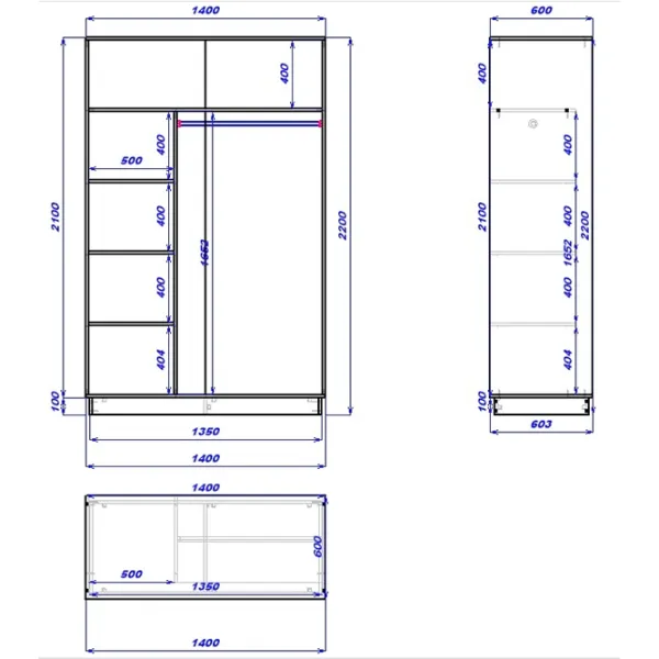 Шкаф cupe Mobildor-Lux Fox 1500 3025 150 x 60см x 220 / ЛДСП / Дуб Сонома photo 3 Шкаф cupe Mobildor-Lux Fox 1500 3025 150 x 60см x 220 / ЛДСП / Дуб Сонома photo 3